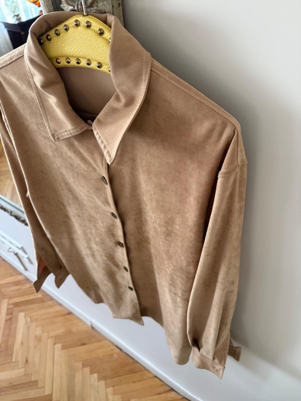 Vintage Süet Dokulu Made in France Gömlek