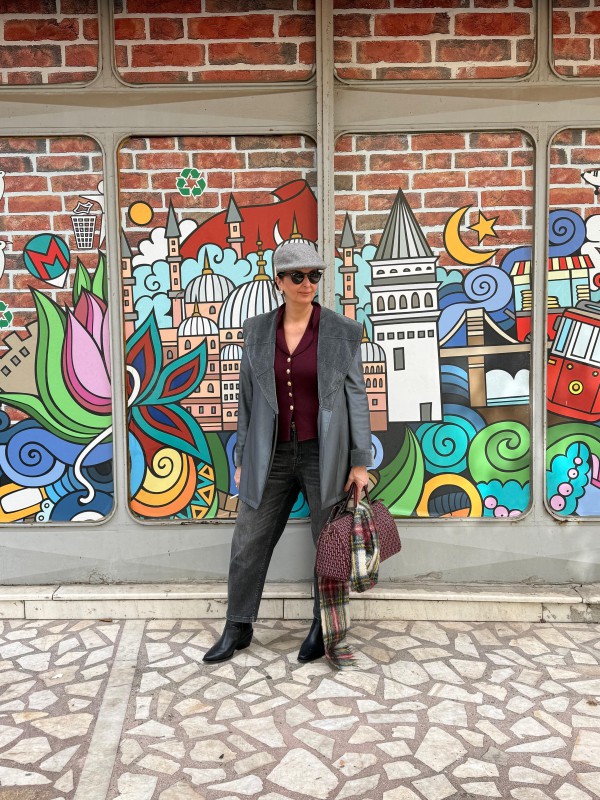 Vintage Made in France Gri Trençkot 