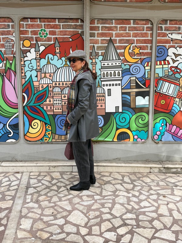 Vintage Made in France Gri Trençkot 