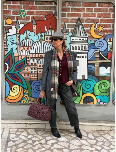 Vintage Made in France Gri Trençkot 