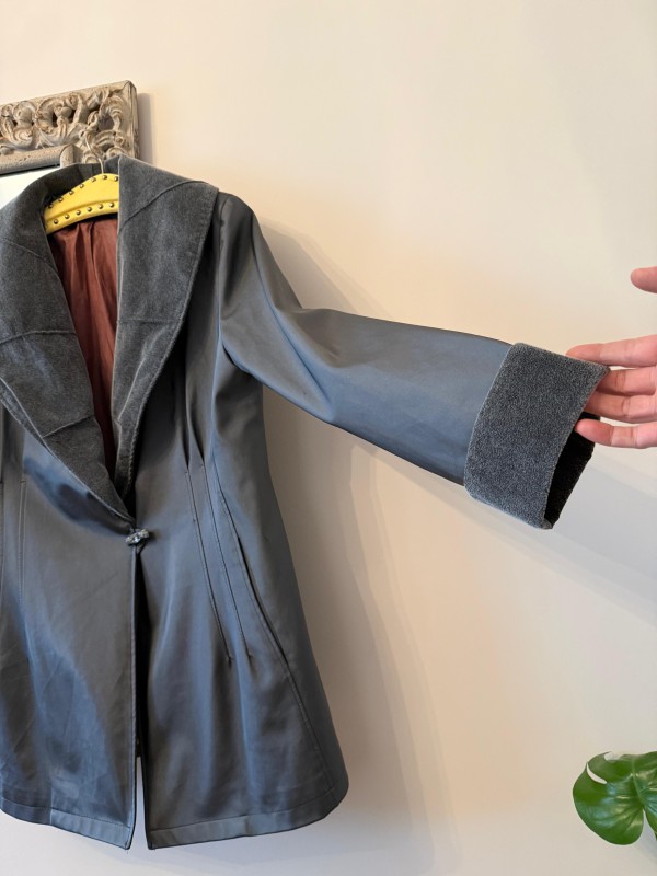 Vintage Made in France Gri Trençkot 