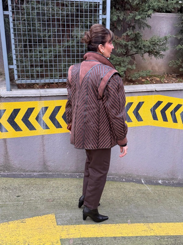 Vintage Deri&Süet&Yün Kaban 