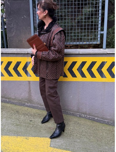 Vintage Deri&Süet&Yün Kaban 