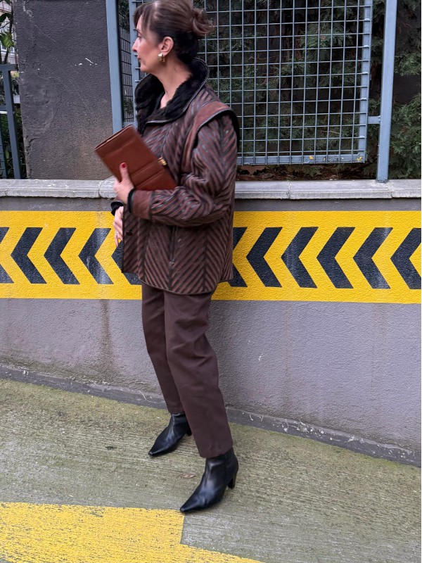 Vintage Deri&Süet&Yün Kaban 