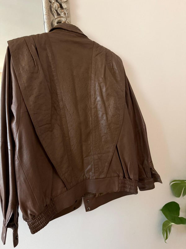 Vintage Kahverengi Deri Ceket / Mont 