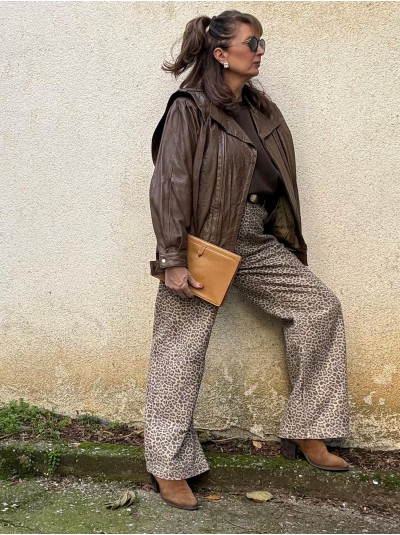 Vintage Kahverengi Deri Ceket / Mont Vintage Kahverengi Deri Ceket / Mont