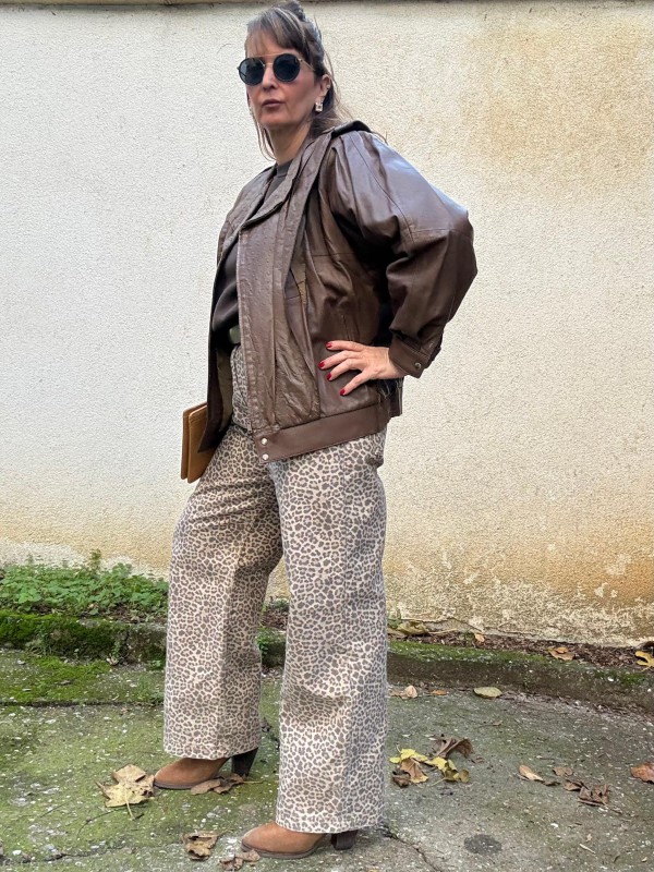 Vintage Kahverengi Deri Ceket / Mont 