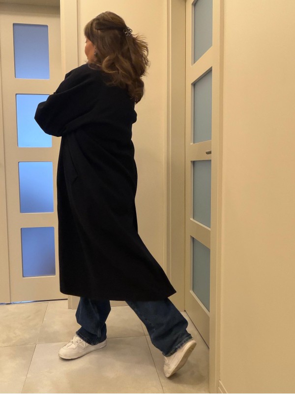 Vintage Rene Lezard  Lacivert Yün&Kaşmir Palto 