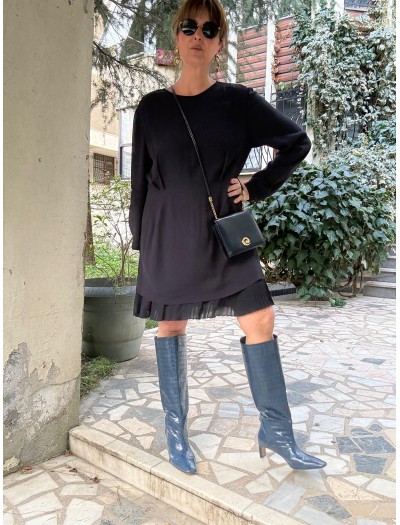 Michael Kors Lacivert Pilili Elbise Michael Kors Lacivert Pilili Elbise