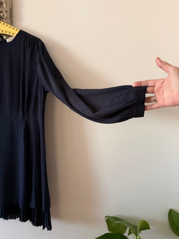 Michael Kors Lacivert Pilili Elbise 