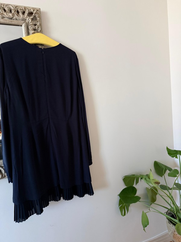 Michael Kors Lacivert Pilili Elbise 