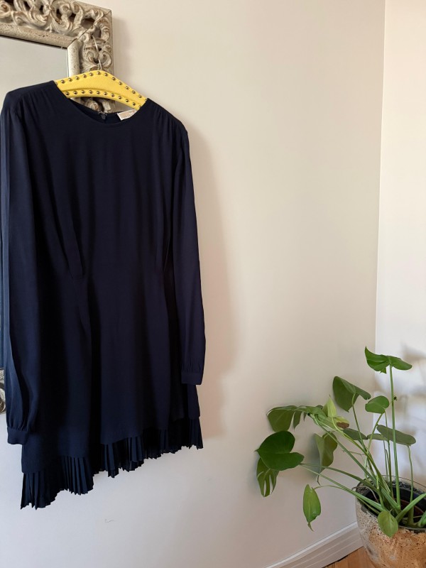 Michael Kors Lacivert Pilili Elbise 