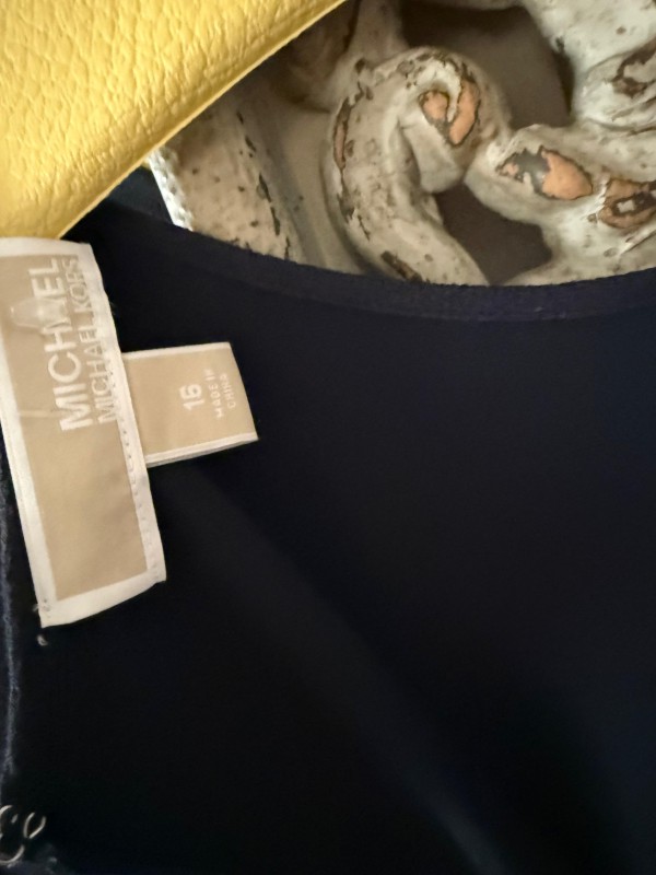 Michael Kors Lacivert Pilili Elbise 