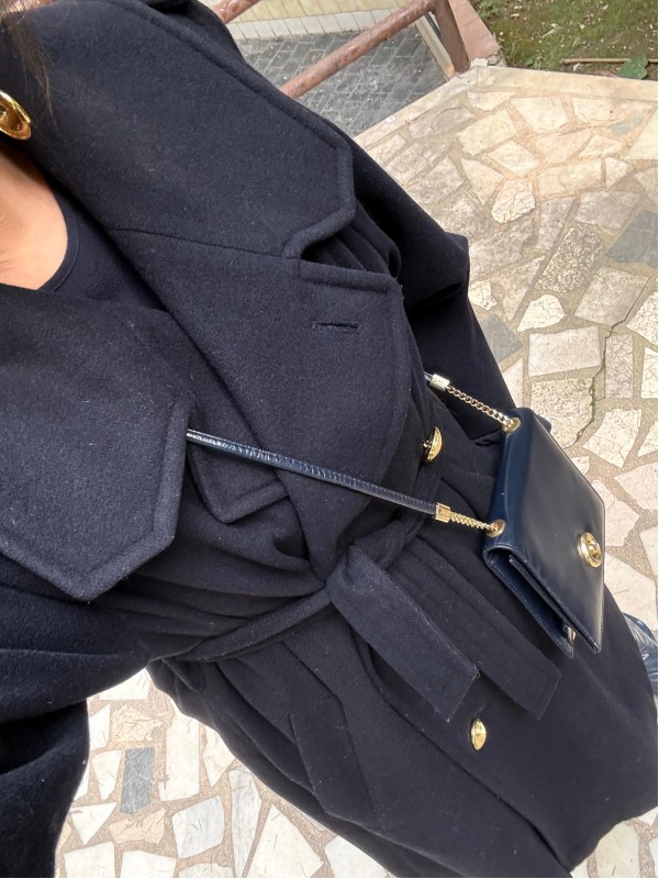 Vintage Gil Bret Lacivert Palto