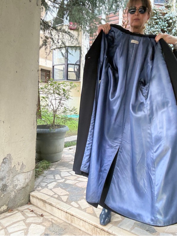 Vintage Gil Bret Lacivert Palto