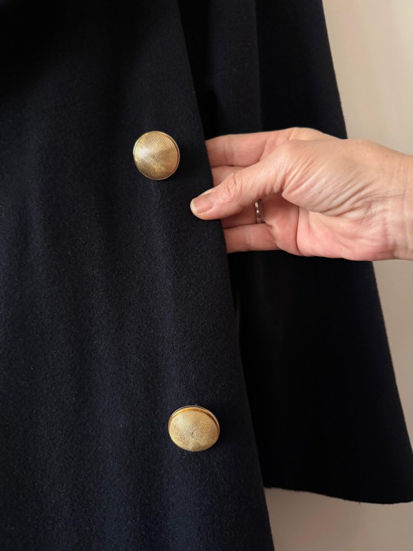 Vintage Gil Bret Lacivert Palto