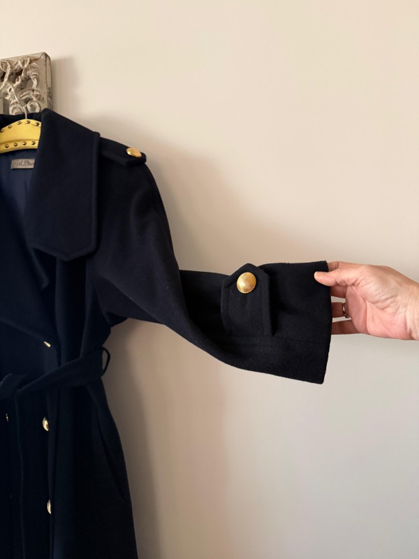 Vintage Gil Bret Lacivert Palto