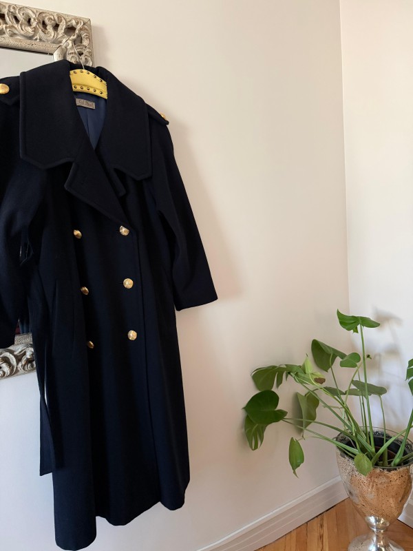 Vintage Gil Bret Lacivert Palto