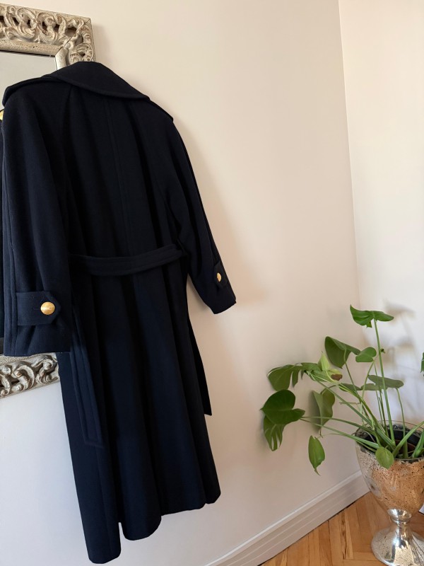 Vintage Gil Bret Lacivert Palto