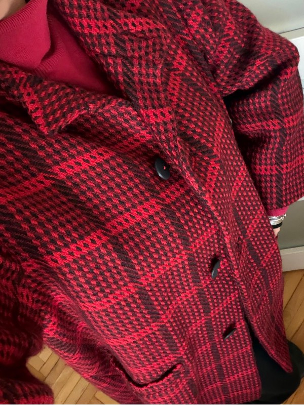 Vintage Kazayağı Made in Italy Yün Kaban