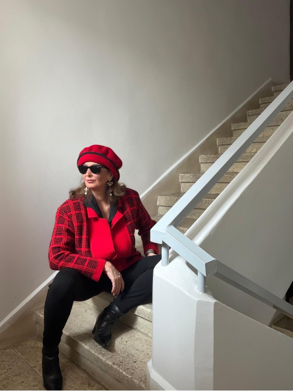 Vintage Kırmızı-Siyah Ekose Oversize Hırka 