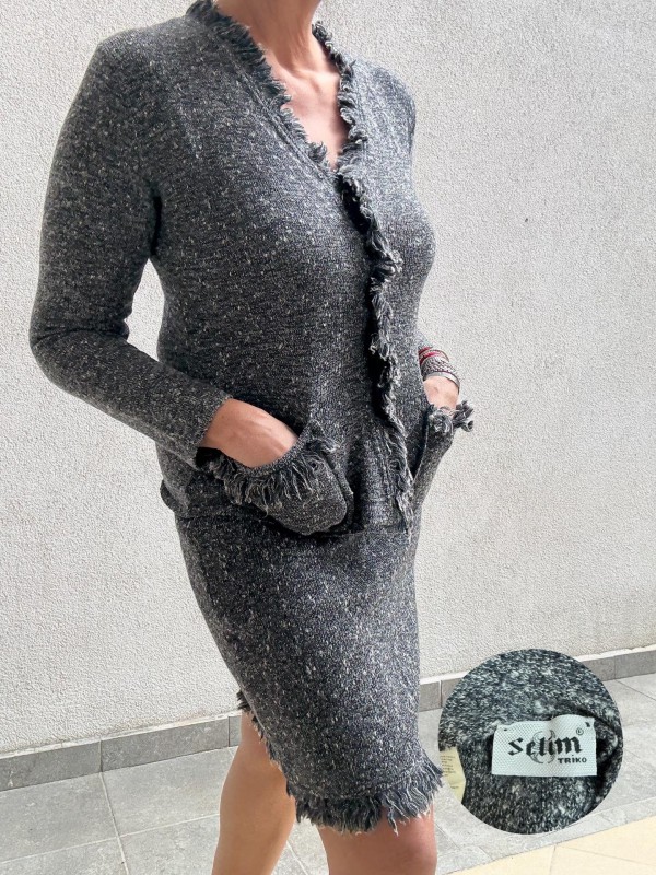 Vintage Merino Wool Triko Takım