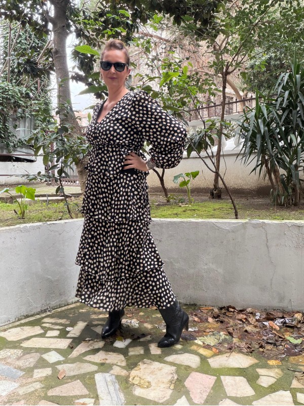 Vintage Puantiye Elbise 