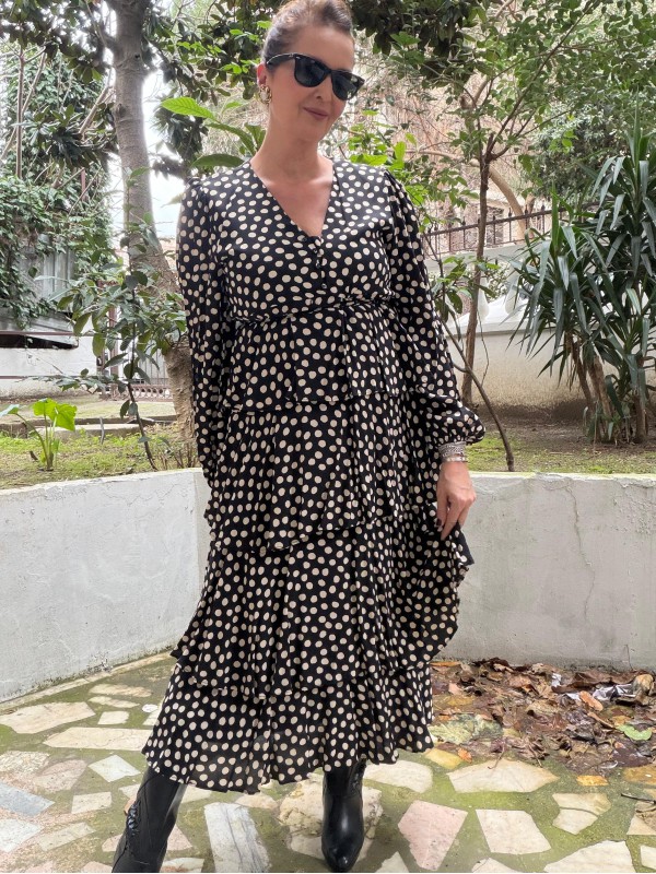 Vintage Puantiye Elbise 