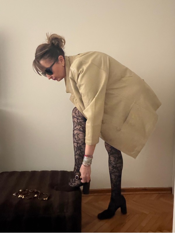 Vintage 80s Made in Germany  Bej_Sarı Deri Ceket 