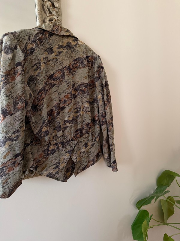 Vintage 80s Soyut Desenli Gömlek/ Bluz