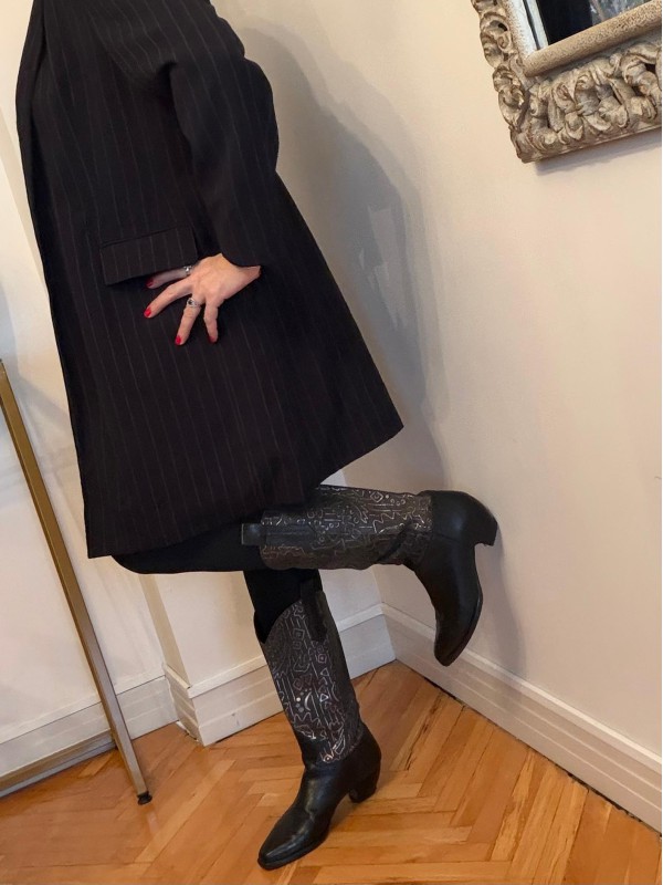 Vintage Made in Italy Kovboy Çizmesi