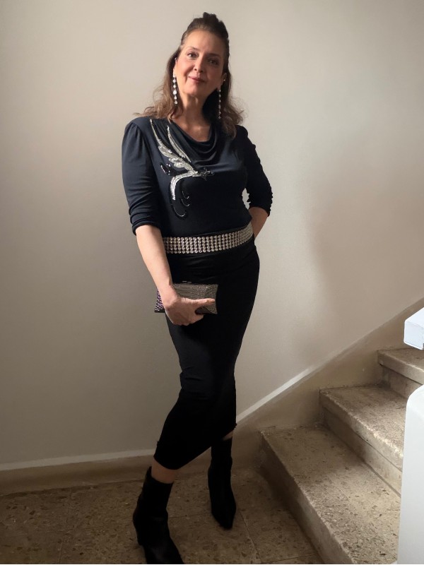 Vintage 80s -Bille Paris -Pul İşlemeli Bluz