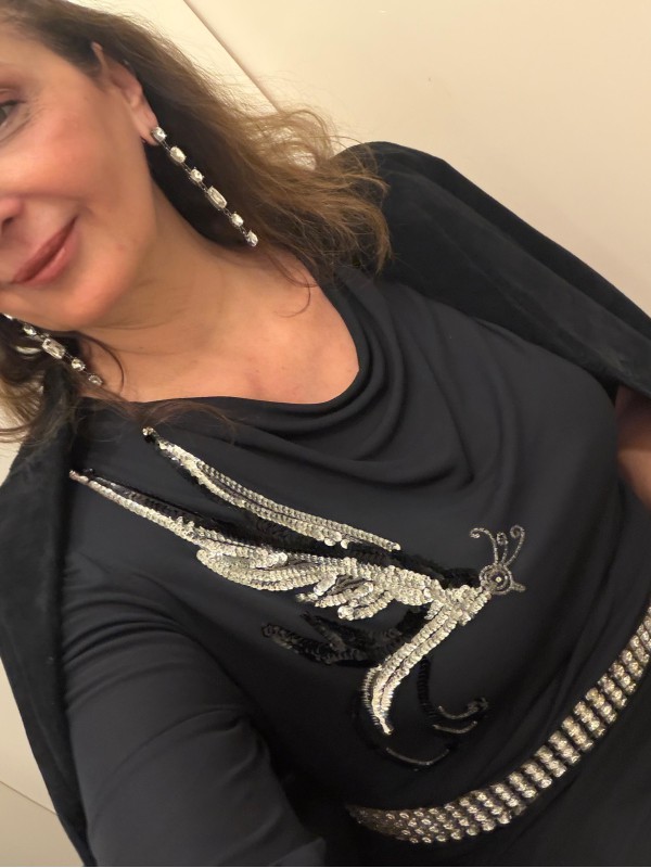 Vintage 80s -Bille Paris -Pul İşlemeli Bluz