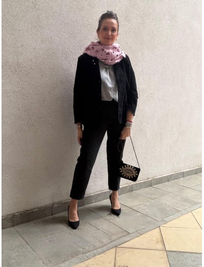 Vintage Siyah Süet Blazer 