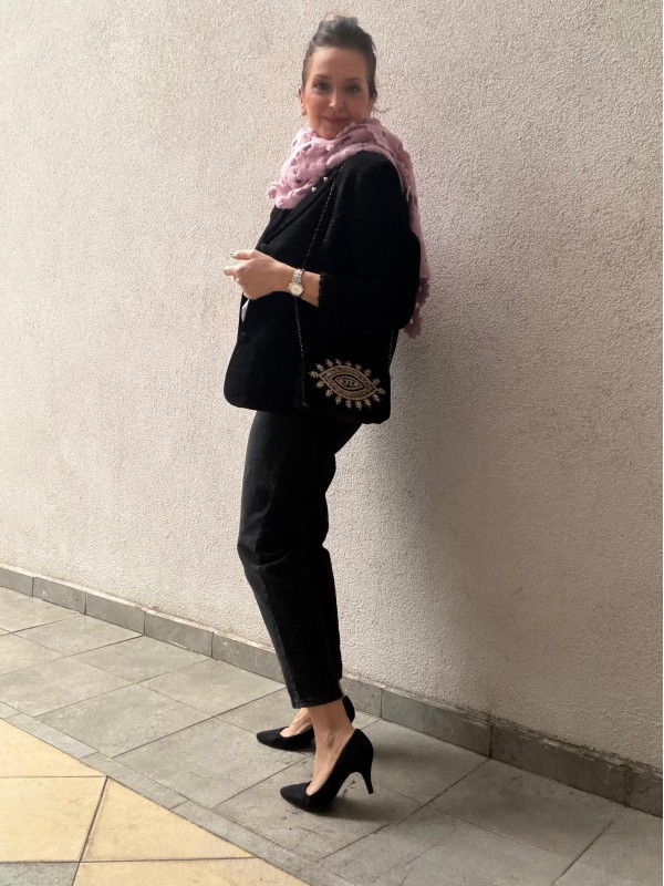 Vintage Siyah Süet Blazer 