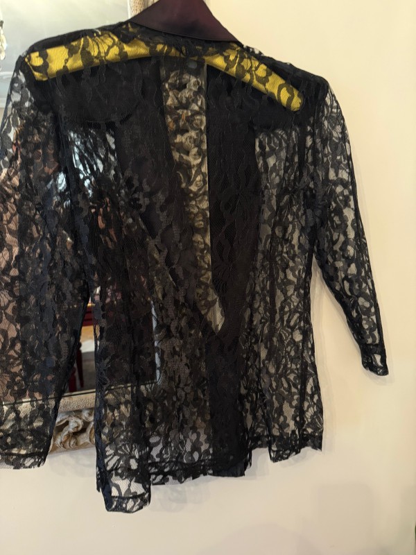 Vintage Dantel Saten Yakalı Ceket / Gömlek 