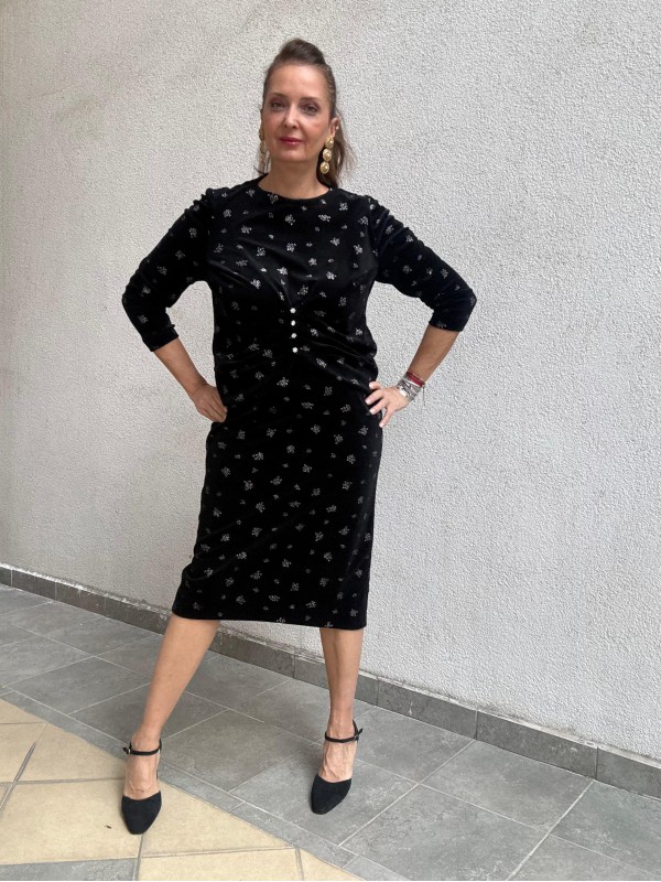 Vintage Siyah Kadife Takım