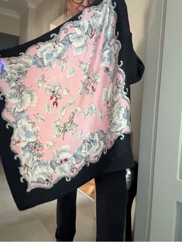 Vintage İpek Soft Desenli Fular / Eşarp 