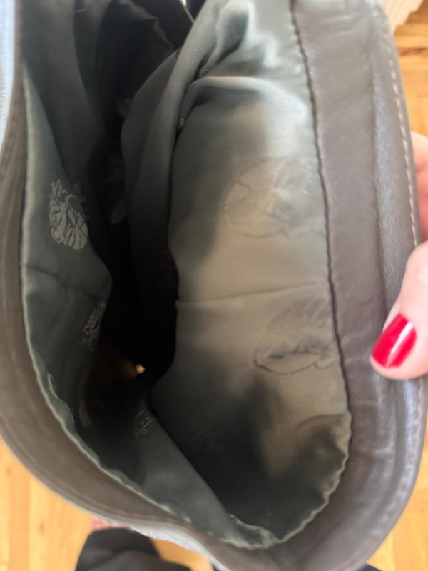 Vintage Haki Deri Kalem Etek 