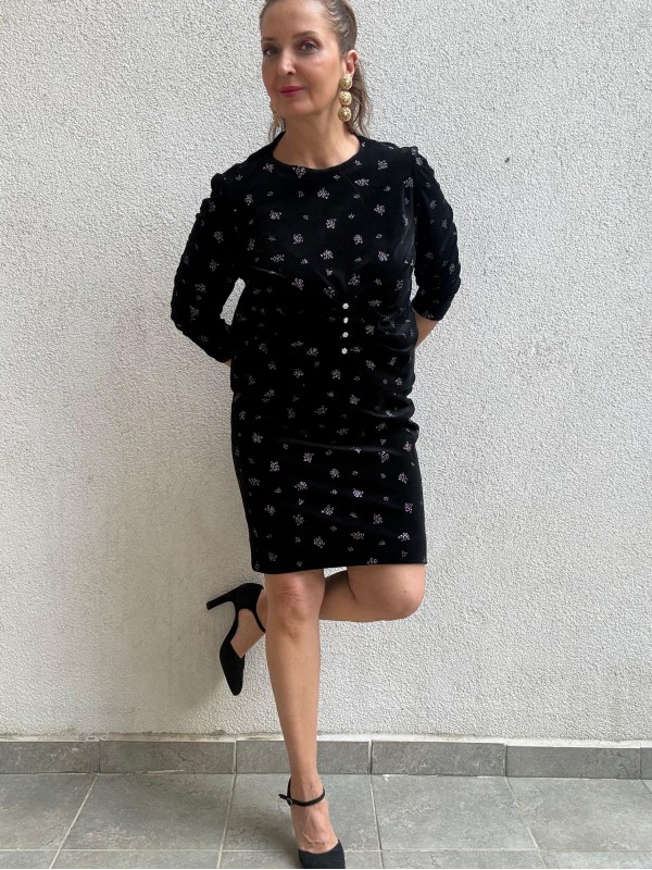 Vintage Siyah Kadife Takım