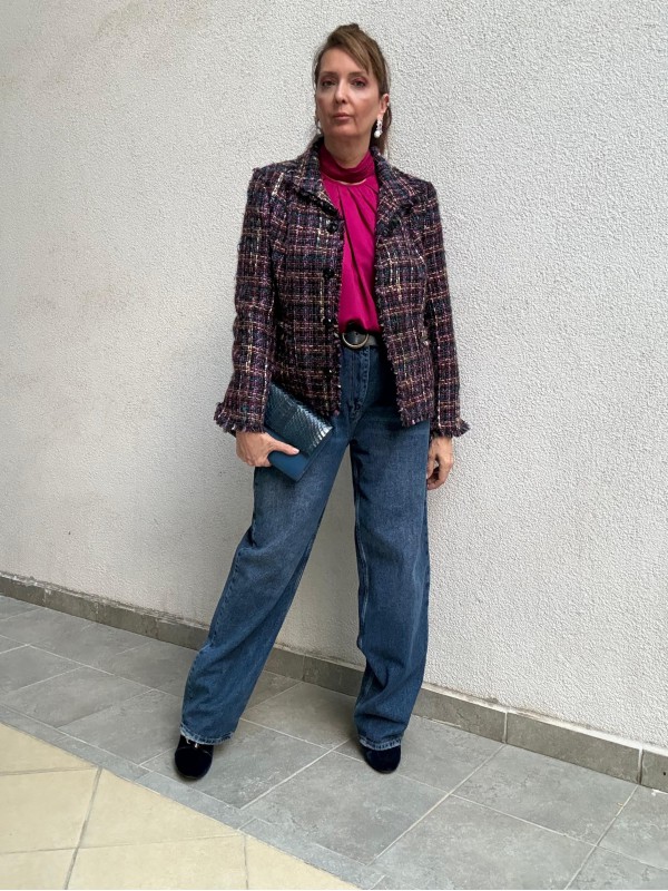 Tüvit Cep Detaylı Vintage Ceket