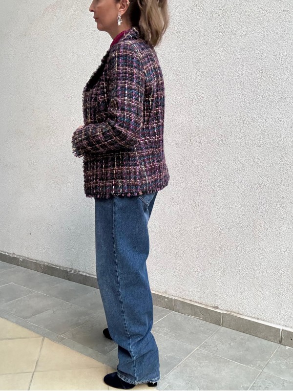 Tüvit Cep Detaylı Vintage Ceket