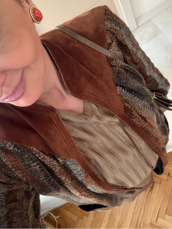 Vintage Made in France  Süet & Triko Hırka