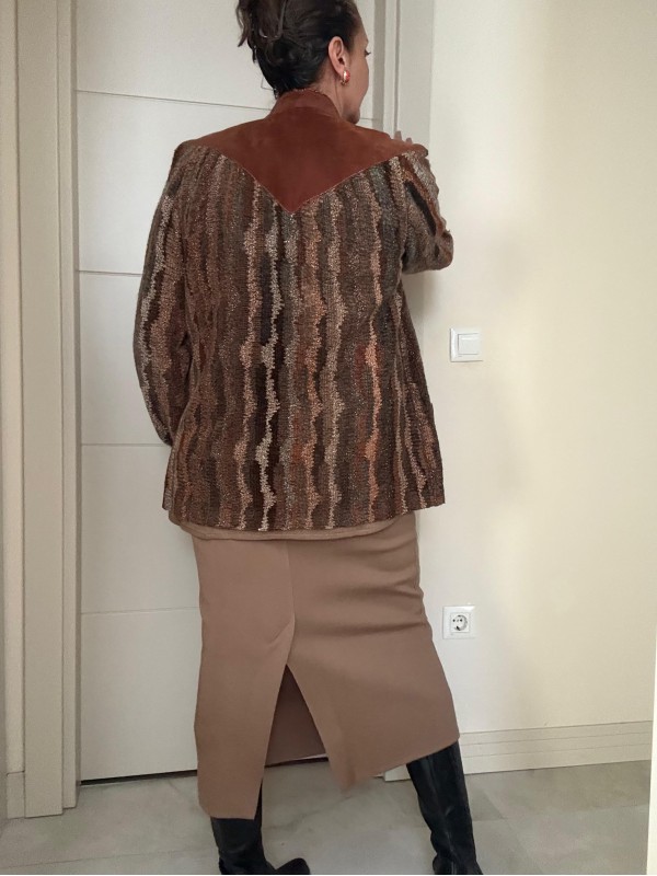 Vintage Made in France  Süet & Triko Hırka