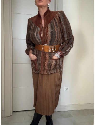 Vintage Made in France  Süet & Triko Hırka