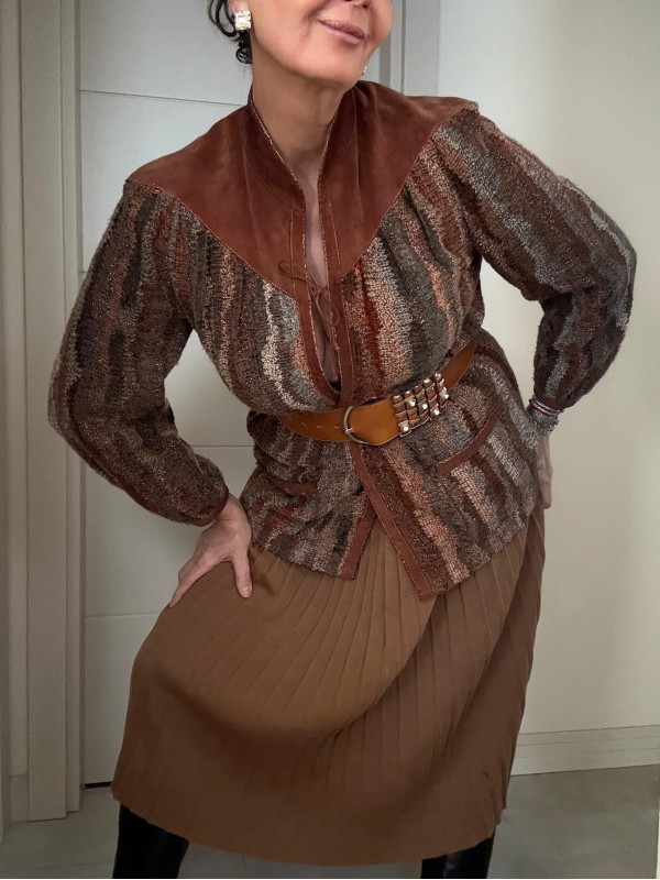 Vintage Made in France  Süet & Triko Hırka