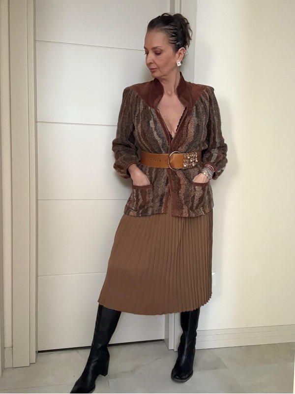 Vintage Made in France  Süet & Triko Hırka