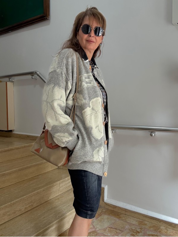 Vintage Sevil nakışlı hırka/mont