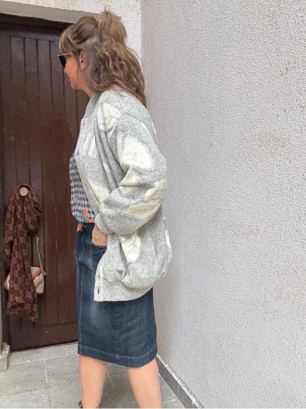 Vintage Sevil nakışlı hırka/mont