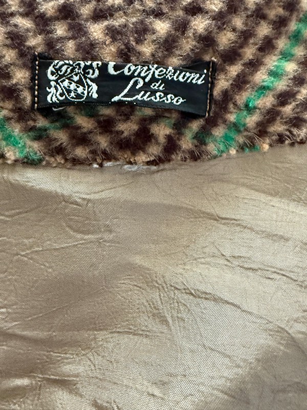 Vintage Made in Italy Ekose Yün Ceket / Kimono 